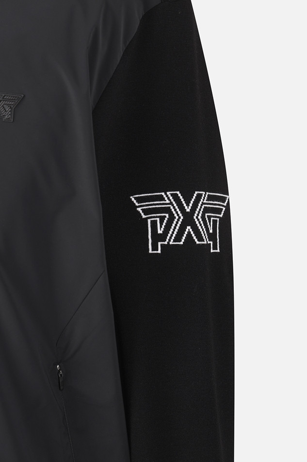 MEN WOVEN HYBRID ROUND NECK SWEATER