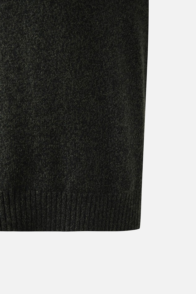 MEN TWO-TONE TEXTURED WINDPROOF HALF-ZIP SWEATER PKWCM411251 KHAKI 상품 이미지 5