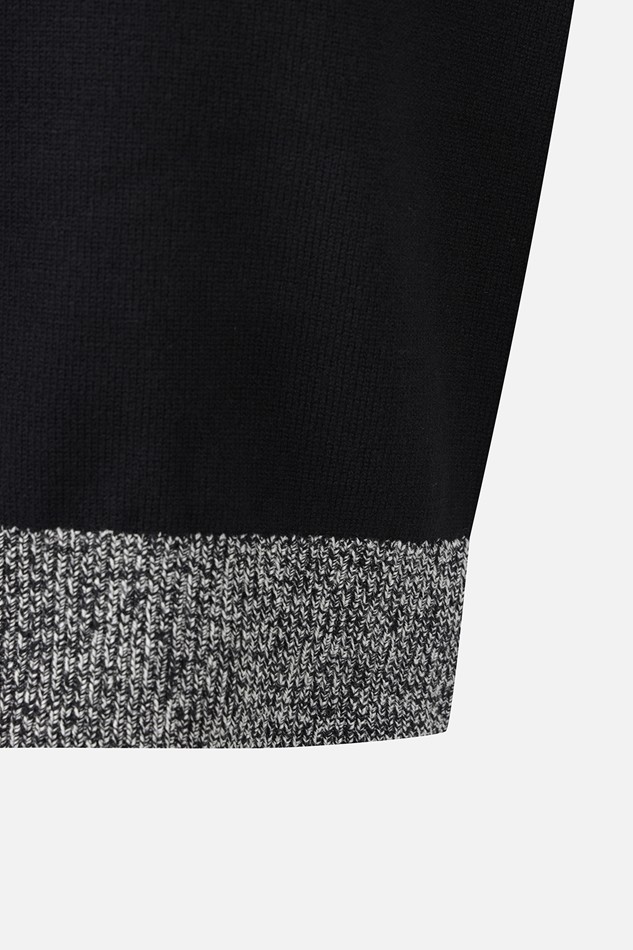 WOMEN DOUBLE-COLLAR SWEATER PKWCW411421 BLACK 상품 이미지 5