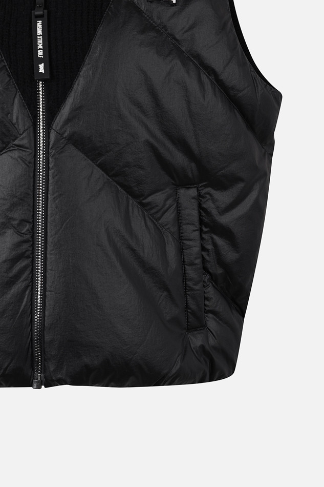 WOMEN WOVEN HYBRID VEST PKWCW421821 BLACK 상품 이미지 5