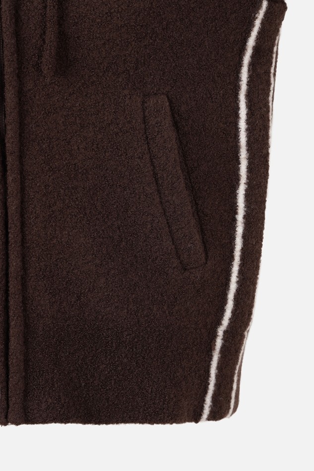 WOMEN ZIP-UP CARDIGAN PKWCW431687 BROWN 상품 이미지 5