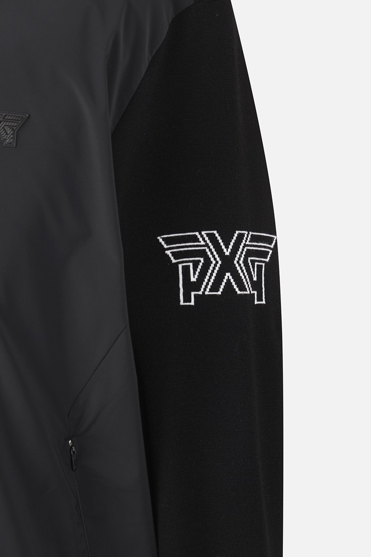 MEN WOVEN HYBRID ROUND NECK SWEATER