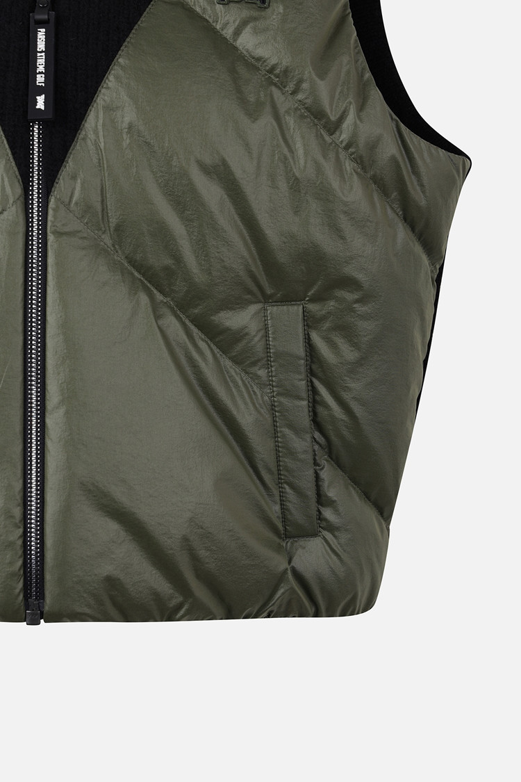 WOMEN WOVEN HYBRID VEST PKWCW421851 KHAKI 상품 이미지 5