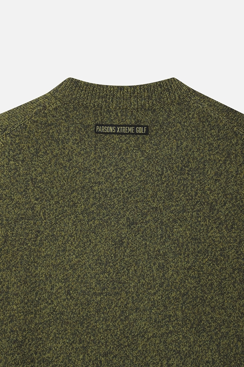 MEN TWO-TONE TEXTURED ROUND NECK SWEATER