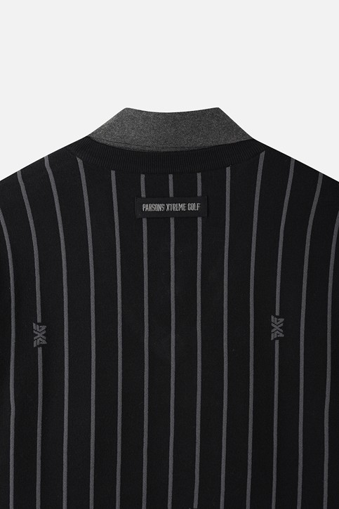 MEN STRIPE PATTERN COLLAR-LAYERED SWEATER