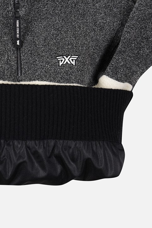 WOMEN HALF-ZIP HIGH-NECK SWEATER PKFPW411221 BLACK 상품 이미지 6