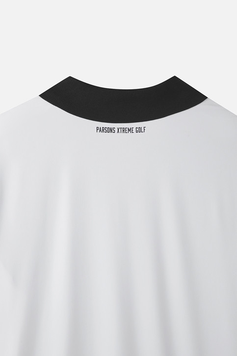 MEN COLOR BLOCKED KNIT HYBRID COLLAR SHORT SLEEVE