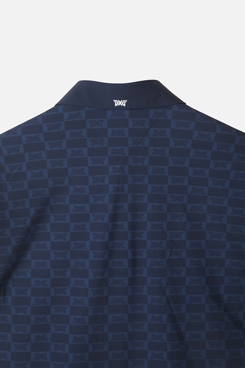MEN MONOGRAM PATTERN COLLAR SHORT SLEEVE