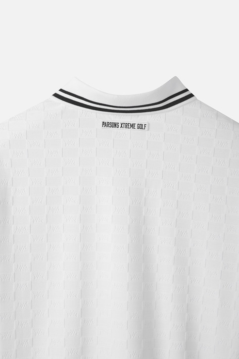 WOMEN JACQUARD COLLARED SHORT SLEEVE