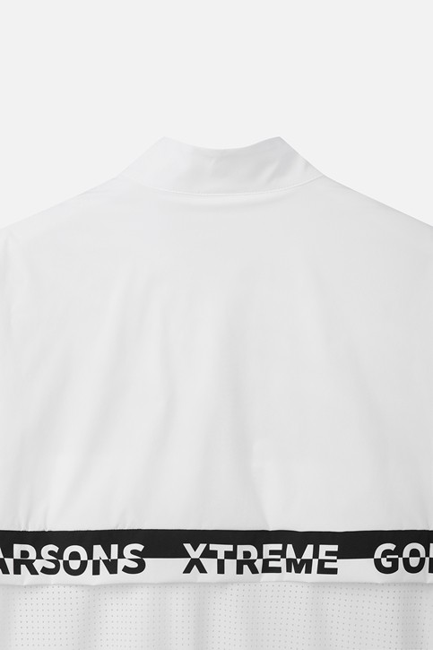 WOMEN PERFORATED ZIP-UP SHORT SLEEVE