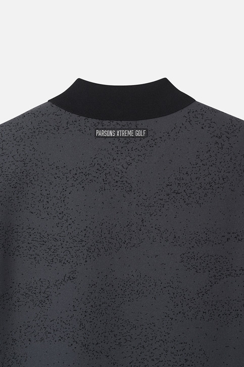 MEN PATTERN SHORT SLEEVE COLLAR SWEATER