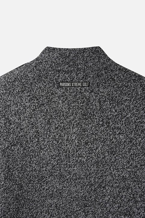 MEN TWO-TONE TEXTURED WINDPROOF HALF-ZIP SWEATER PKWCM411221 BLACK 상품 이미지 6