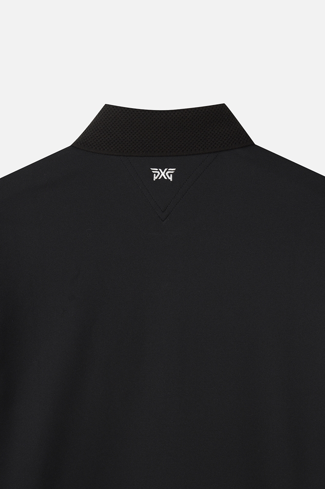 KNIT HYBRID COLLAR LONG-SLEEVE
