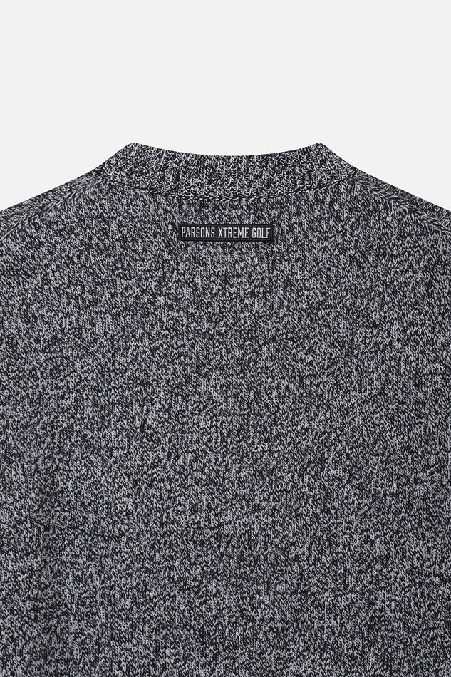 MEN TWO-TONE TEXTURED ROUND NECK SWEATER PKFCM410821 BLACK 상품 이미지 6