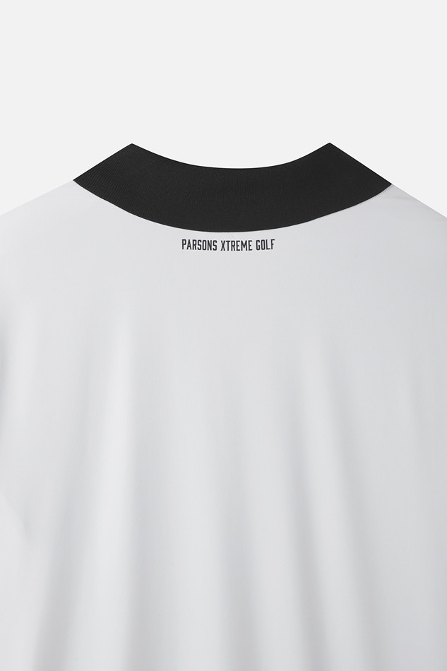 MEN COLOR BLOCKED KNIT HYBRID COLLAR SHORT SLEEVE