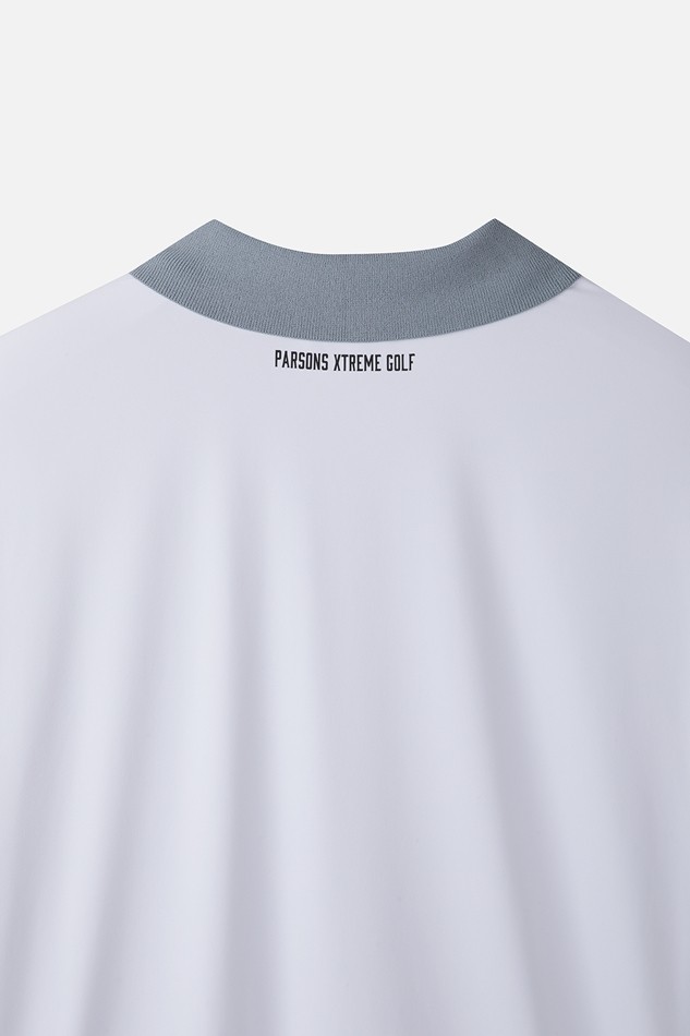 MEN COLOR BLOCKED KNIT HYBRID COLLAR SHORT SLEEVE