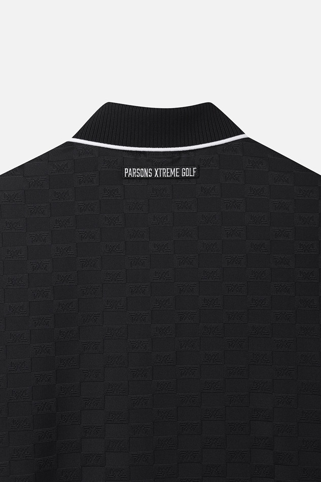 MEN JACQUARD PATTERN COLLAR SHORT SLEEVE