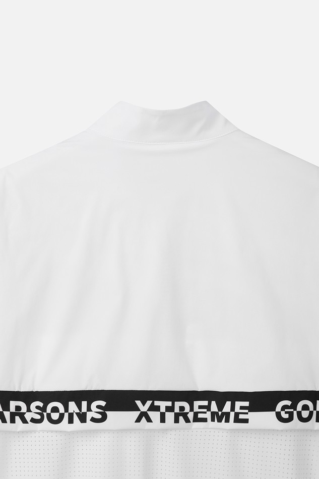 WOMEN PERFORATED ZIP-UP SHORT SLEEVE