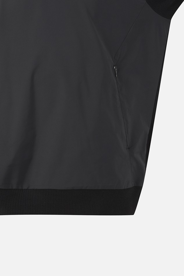 MEN WOVEN HYBRID ROUND NECK SWEATER