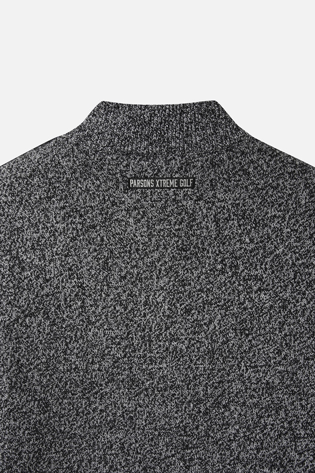MEN TWO-TONE TEXTURED WINDPROOF HALF-ZIP SWEATER PKWCM411221 BLACK 상품 이미지 6
