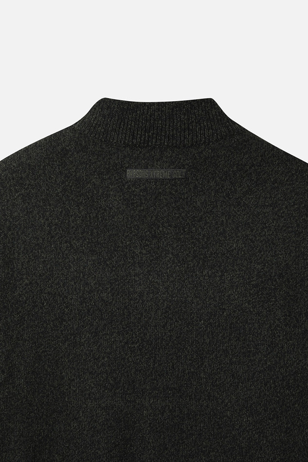 MEN TWO-TONE TEXTURED WINDPROOF HALF-ZIP SWEATER PKWCM411251 KHAKI 상품 이미지 6