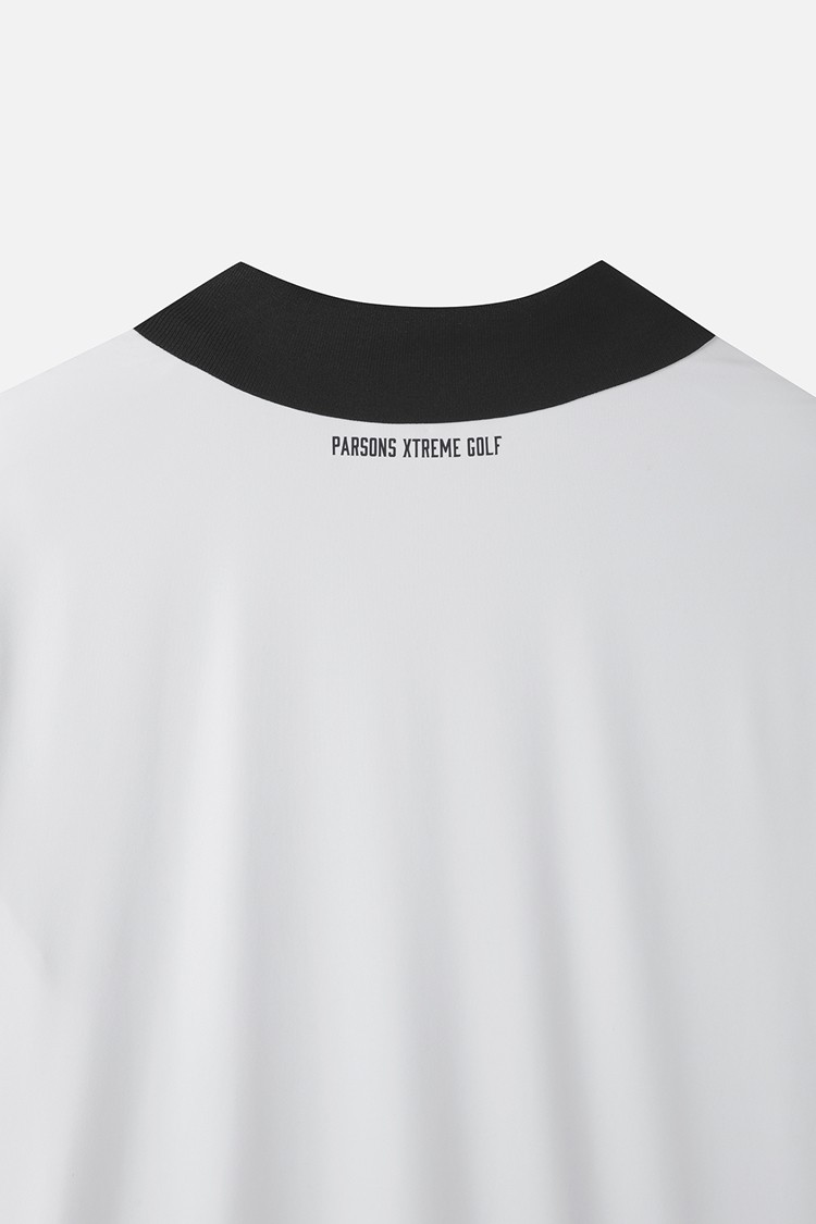 MEN COLOR BLOCKED KNIT HYBRID COLLAR SHORT SLEEVE