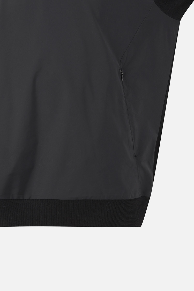 MEN WOVEN HYBRID ROUND NECK SWEATER