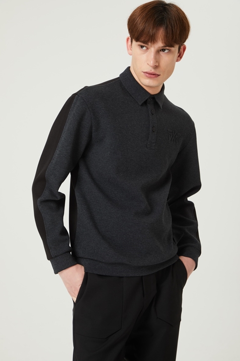 COLLAR SWEAT LS T-SHIRT