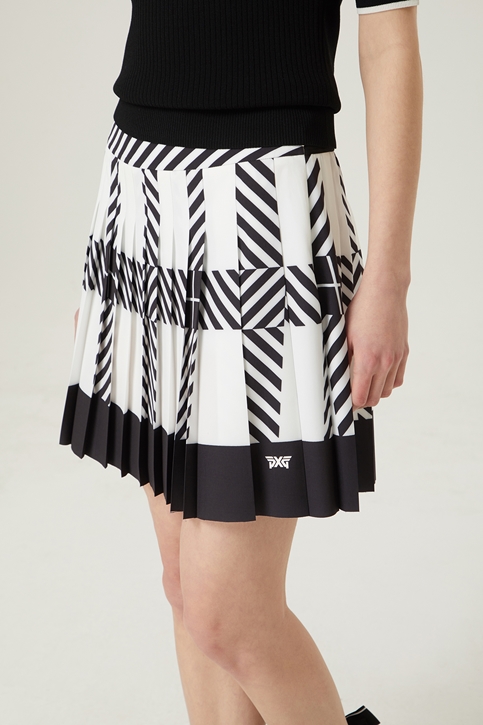 WOMEN SUMMER GRAPHIC ALL OVER PLEATED SKIRT