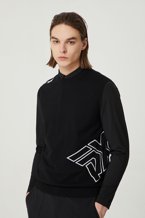 BIG LOGO ROUND KNIT VEST