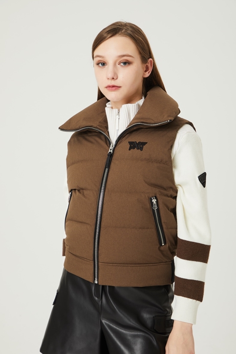WOMEN WINTER WIDE COLLARED CASUAL DOWN VEST
