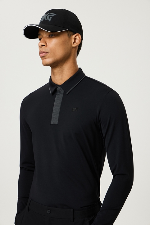 NECK ONE POINT COLLAR LONG SLEEVE T-SHIRTS