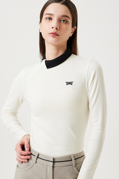 WOMEN WINTER SIDE COLLAR LS T-SHIRT