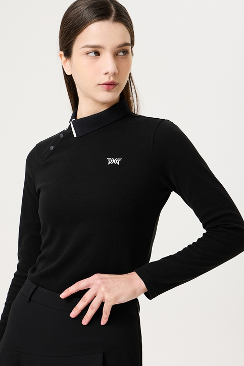 WOMEN WINTER SIDE COLLAR LS T-SHIRT