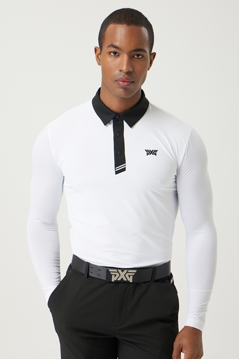 SUMMER COLOR BLOCKED COOL SLEEVE COLLAR LONG-SLEEVE