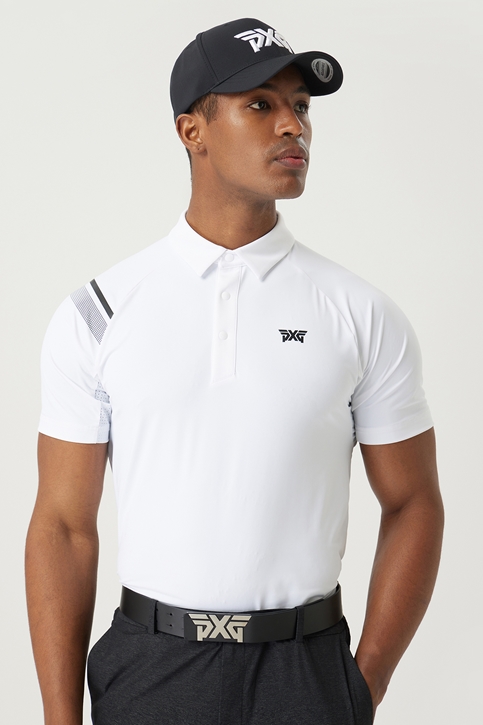 SUMMER SHOULDER POINT PERFORATED COLLAR SHORT-SLEEVE