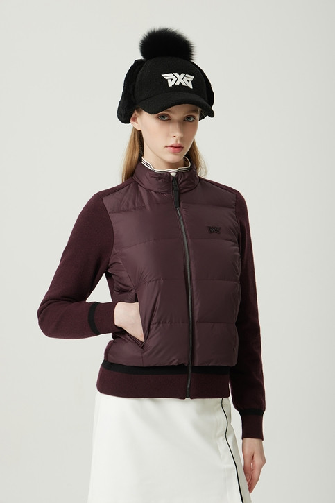 WOMEN WINTER KNIT HYBRID SWING DOWN JACKET