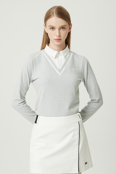 WOMEN WINTER LAYERED COLLAR LONG-SLEEVE