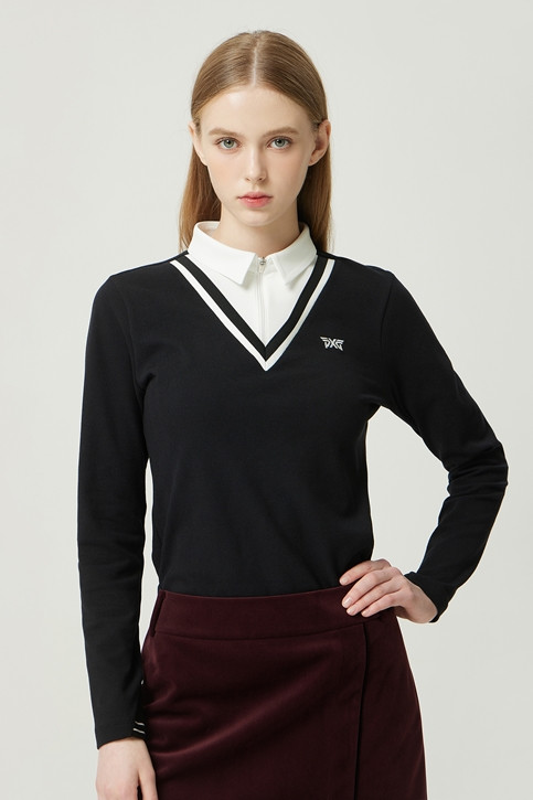 WOMEN WINTER LAYERED COLLAR LONG-SLEEVE
