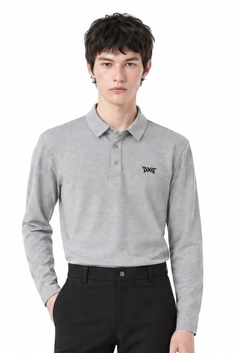 MEN ESSENTITAL BRUSHED COLLAR LONG SLEEVE PKFCM211112 M/GREY 상품 이미지 1