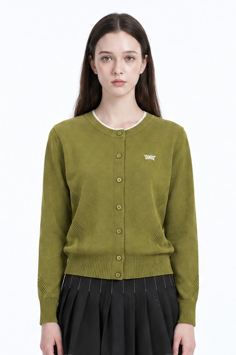WOMEN CASHMERE CARDIGAN PKFCW430808 MOSS GREEN 상품 이미지 1