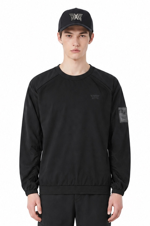 MEN GENO WOVEN HYBRID ROUND LONG SLEEVE PKFPM150821 BLACK 상품 이미지 1