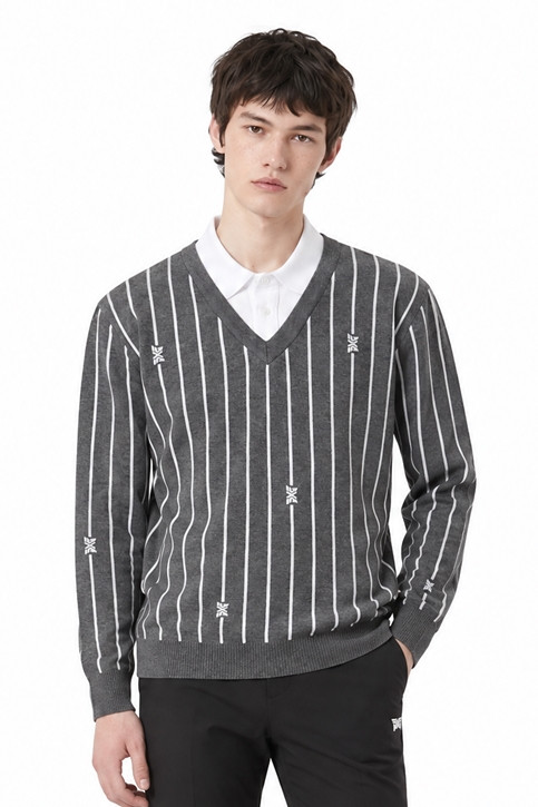MEN STRIPE PATTERN COLLAR-LAYERED SWEATER PKFPM410512 12,21 상품 이미지 1