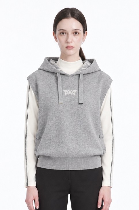 WOMEN HOODED KNIT VEST PKFPW420712 12,21 상품 이미지 1