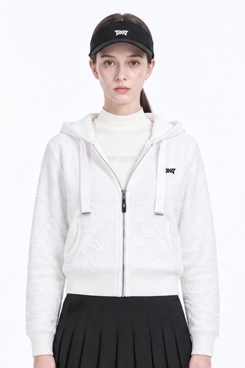WOMEN DAMASCUS ZIP-UP CARDIGAN PKFPW430601 WHITE 상품 이미지 1