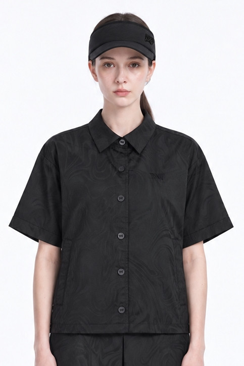 WOMEN DAMASCUS JQD SHORT-SLEEVE JACKET PKFPW610621 BLACK 상품 이미지 1