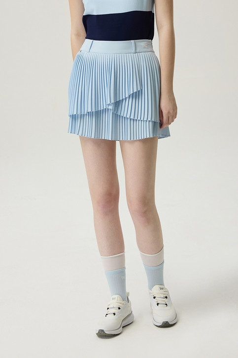 WOMEN WRAP PLEATED SKIRT