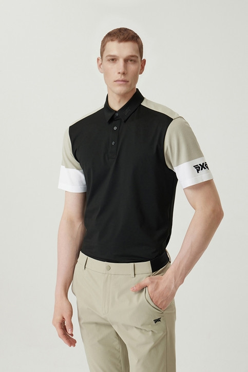 MEN KNIT-SLEEVE COLLAR SHORT SLEEVE