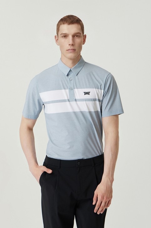 MEN COLOR BLOCKED PRINT COLLAR SS