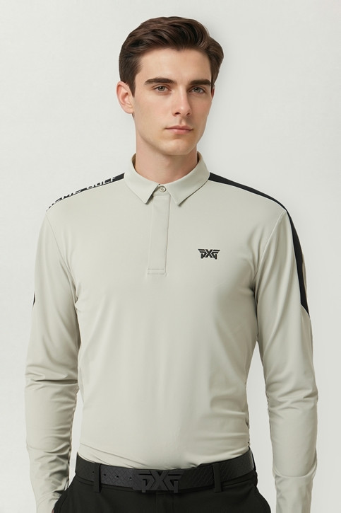 MEN COLOR BLOCKED COLLAR LONG SLEEVE